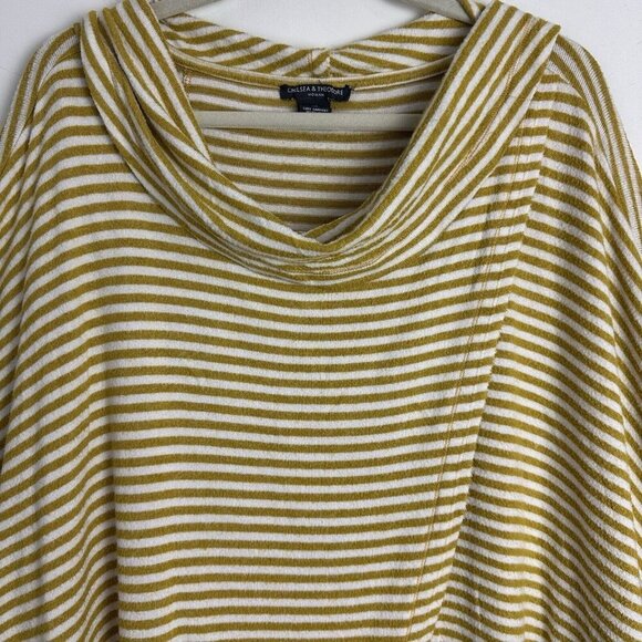 Chelsea and Theodore Striped Sweater Cowl Neck 3/4 Sleeve Sz 3X Travel Work Chic - Picture 2 of 11